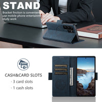 Thumbnail for Faux Leather Flip Case with Card Holder, Stand and Magnetic Button for Samsung Galaxy S25 Ultra