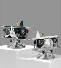 Thumbnail for Retro Airplane Style Battery Powered Silent Desk Alarm Clock