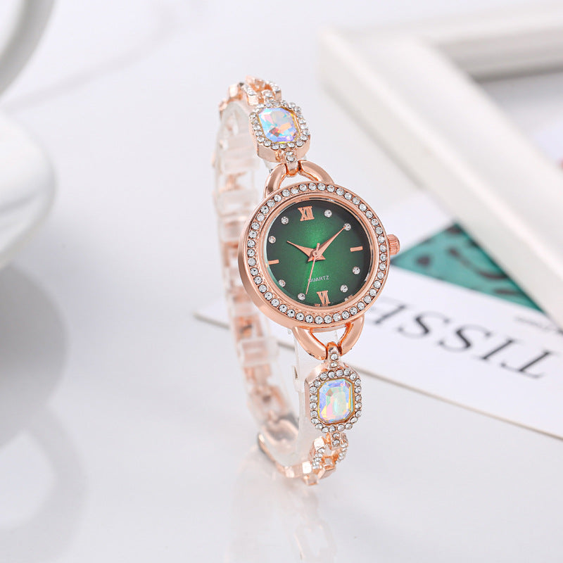 Simplicity Fashionable Gem Imitation Color Change Bracelet Women's Version Watch Small Size Quartz Wris