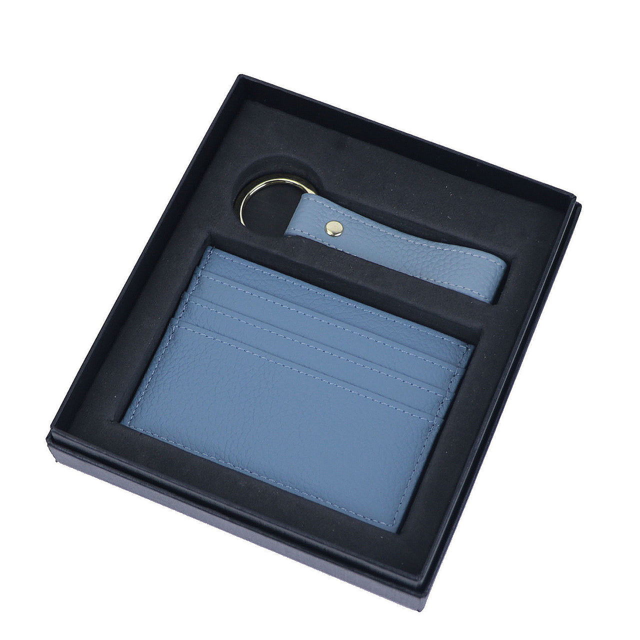 Genuine Leather Cardholder Key Ring Gift Box Set
