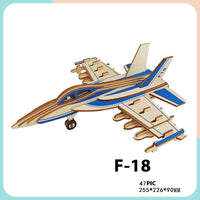 Thumbnail for Laser Cut Wooden Simulation 3D Puzzle Airplane (4)  Construction DIY Manual Assembly