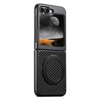 Thumbnail for Mobile Phone Case Magnet Wireless Charging 360° Rotating Stand Faux Leather Ring Buckle For Samsung Galaxy Z Flip 7 6 5