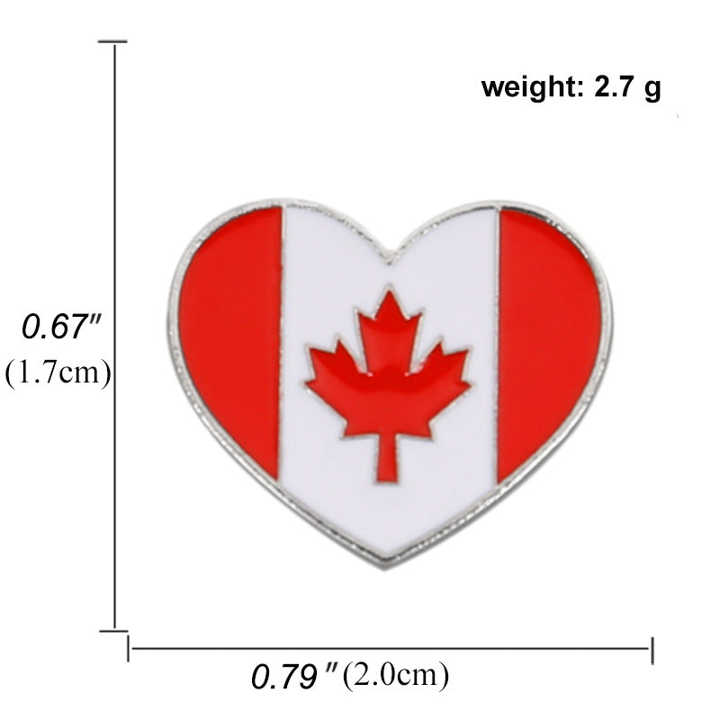 Canada Heart Flag  Badge