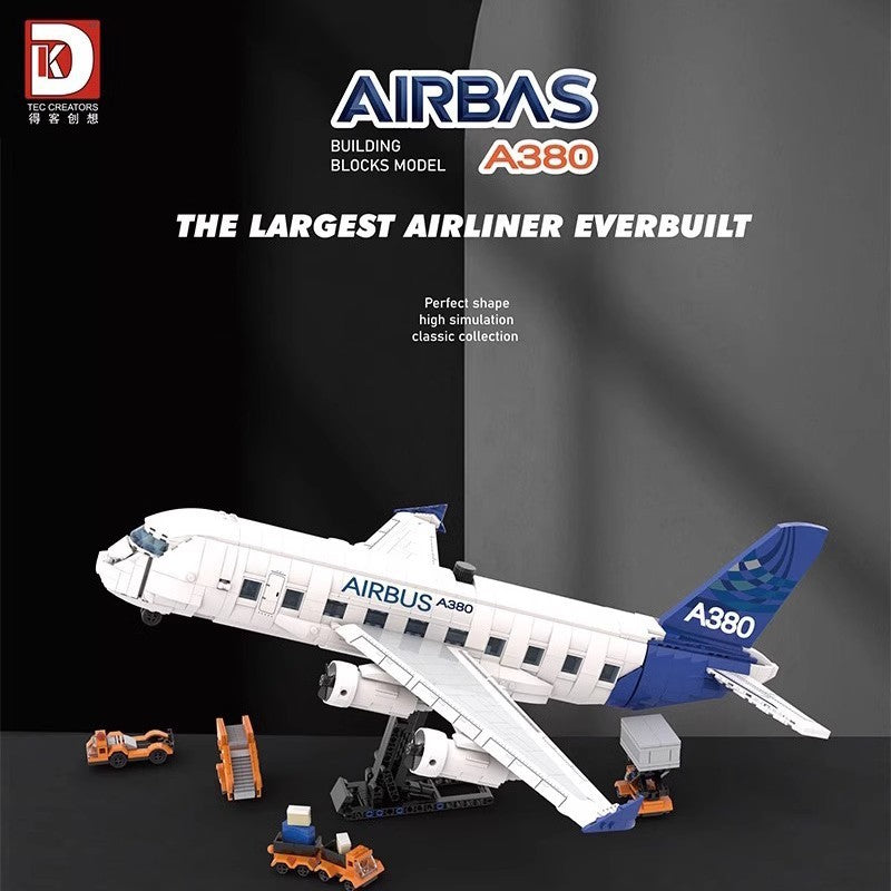 City Passenger Plane Building Blocks A1380 Dreamliner Airbus Transport Airliner Model