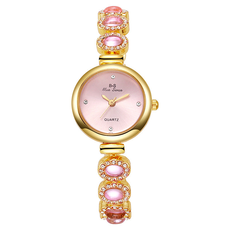 Women's Watch Fashion Trend Women's Bracelet Watch Round Dial Inlaid with Diamond Quartz Watch