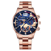 Thumbnail for Fashion Men Stainless Steel Watch Luxury Calendar Quartz Wristwatch Business Watches