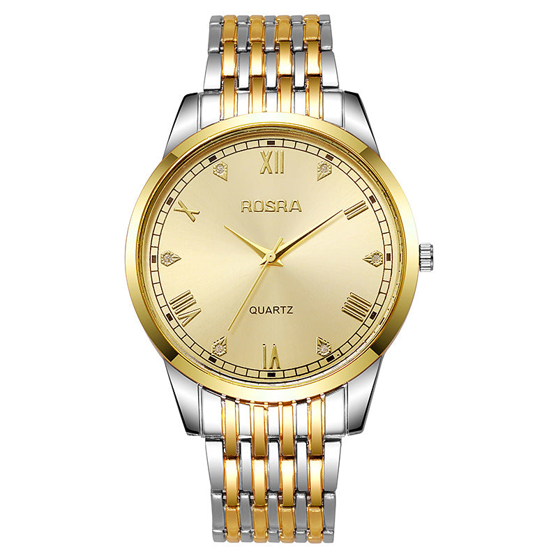 Fashionable Sports Men's Quartz Watch New Model Cross-Border Steel Belt Home Stone Watch Elegant Timepiece for Men