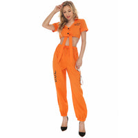 Thumbnail for Orange Short Military Pilot & Aviator Jumpsuit for WOMEN (Halloween)