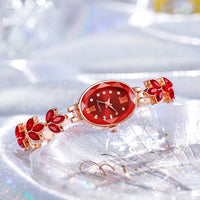 Thumbnail for Light Luxury Diamond Inlaid Female Watch Waterproof Oval Ladies Fashion Quartz Bracelet Wristwatch