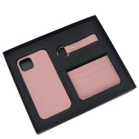 Thumbnail for Pebble Leather Phone Case For iPhone Keychain Card Holder Business Gift Set