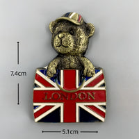 Thumbnail for Union Jack London Bear 3D Metal Fridge Magnets