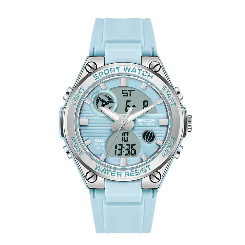 Digital Watch Women's Sport Chronograph Calendar Lady Quartz Wristwatch Waterproof LED Electronic Clock