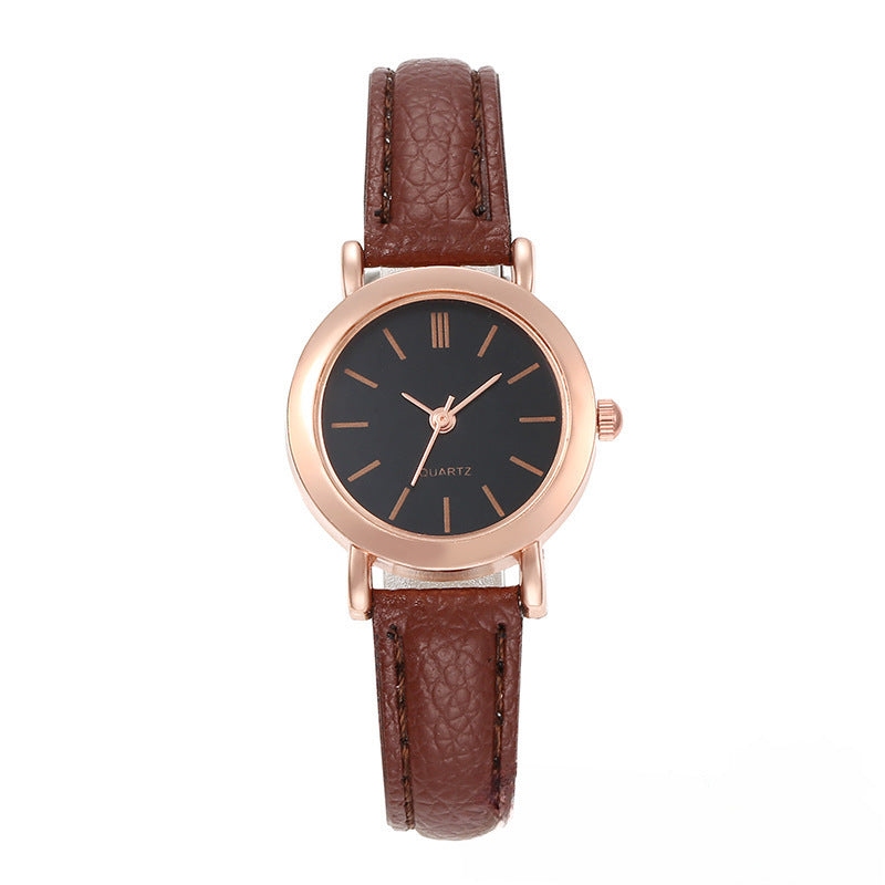 Fashionable Round Quartz Watch Simple And Versatile Ladies' Watch
