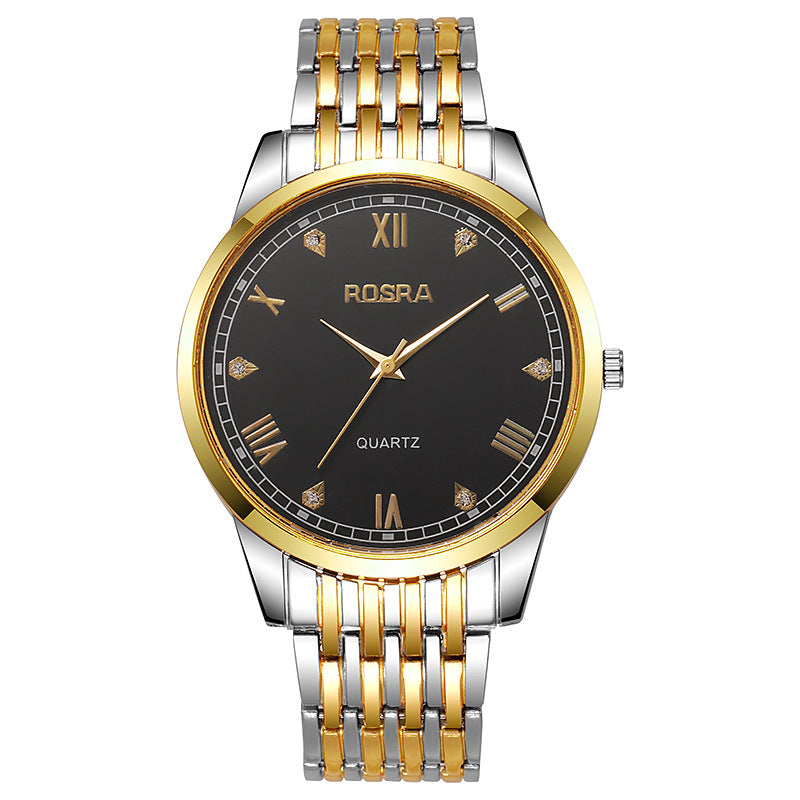 Fashionable Sports Men's Quartz Watch New Model Cross-Border Steel Belt Home Stone Watch Elegant Timepiece for Men