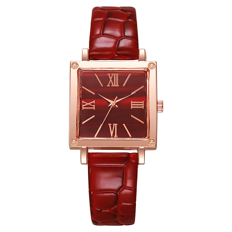 Fashionable Luxury Elegant Minimalist Women's PU Leather Quartz Wrist watch Student Business Gift