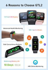 Thumbnail for GTL2 Smart Fitness Tracker Bracelet Sport Watch Smart Watch