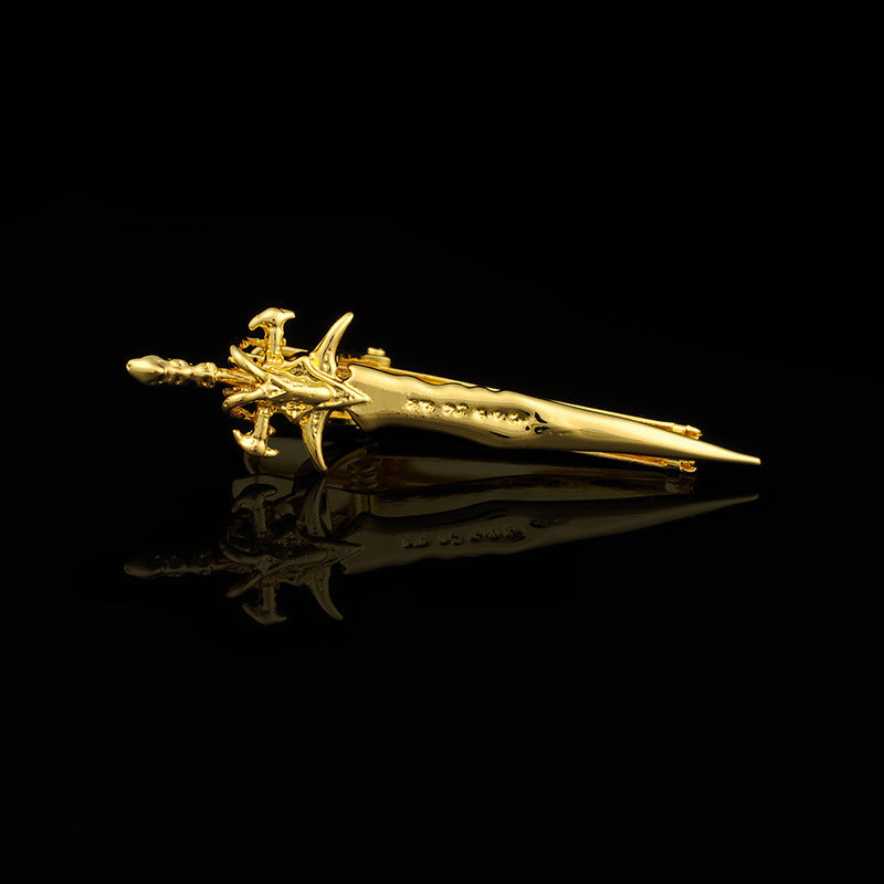 Copper Golden Sword Shaped Tie Clip
