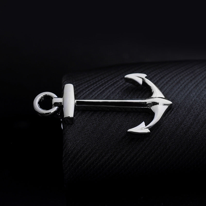 Copper Silver Ship Anchor Shaped Tie Clip