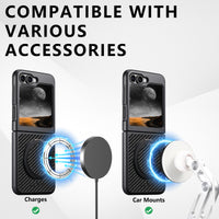 Thumbnail for Mobile Phone Case Magnet Wireless Charging 360° Rotating Stand Faux Leather Ring Buckle For Samsung Galaxy Z Flip 7 6 5