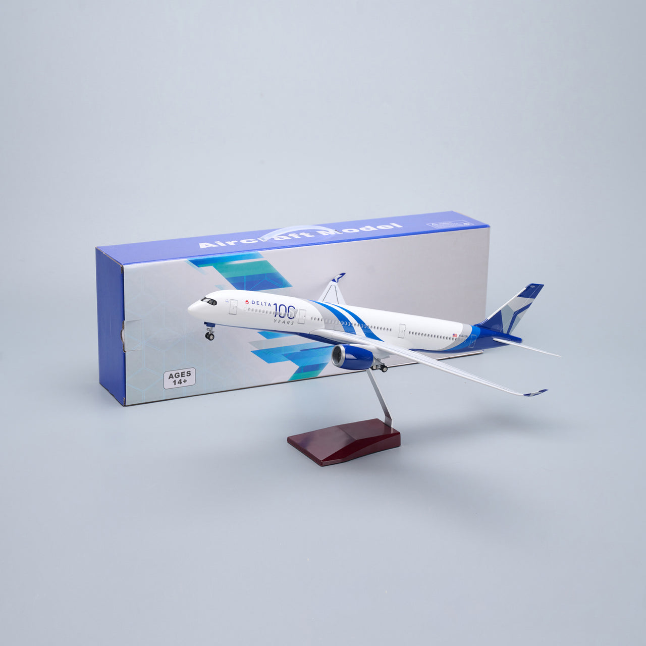 Delta Air Lines 100th anniversary (Centennial) Airbus A350 Airplane Model (1/84 Scale - 47CM)