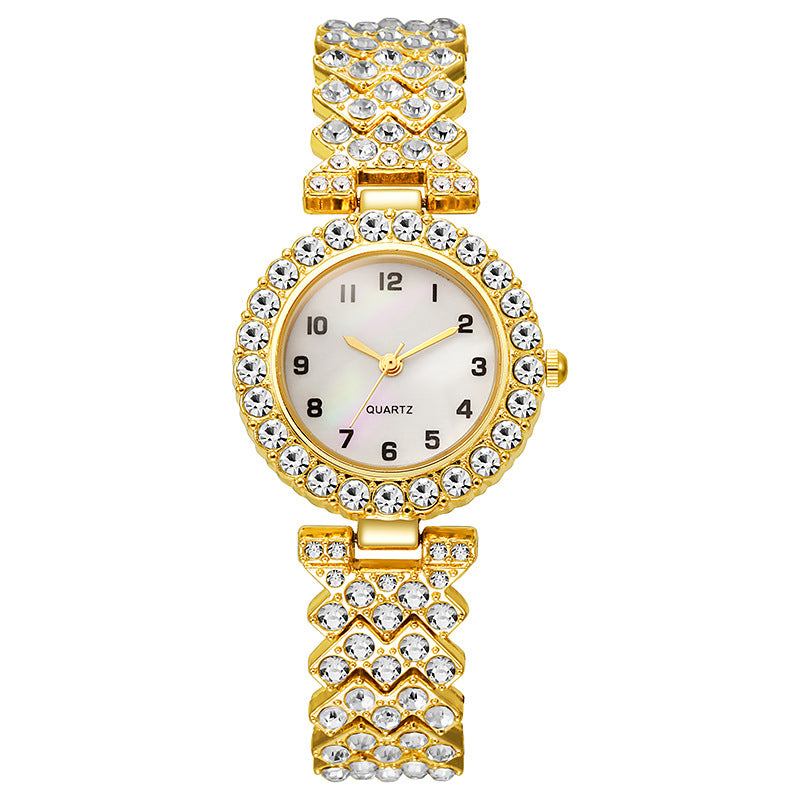 Luxury Fashion Women Watch Set Silver Strap Ladies Quartz Wristwatch Alloy Bracelet