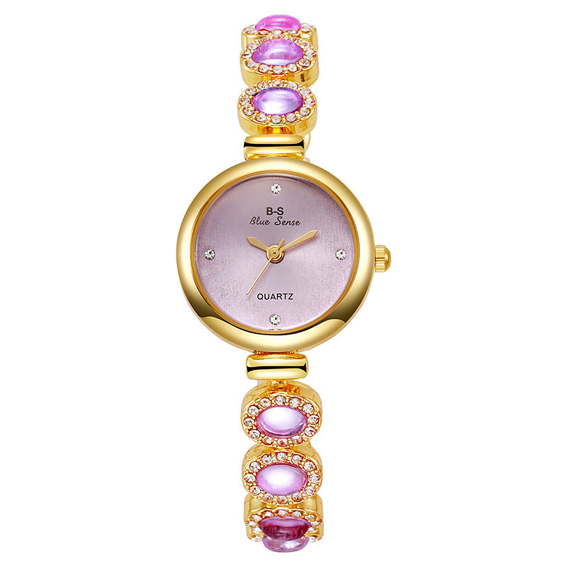 Women's Watch Fashion Trend Women's Bracelet Watch Round Dial Inlaid with Diamond Quartz Watch