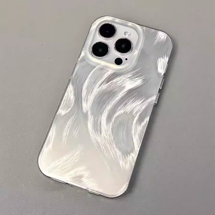 Gradient Laser Feather Yarn Protective iPhone Case