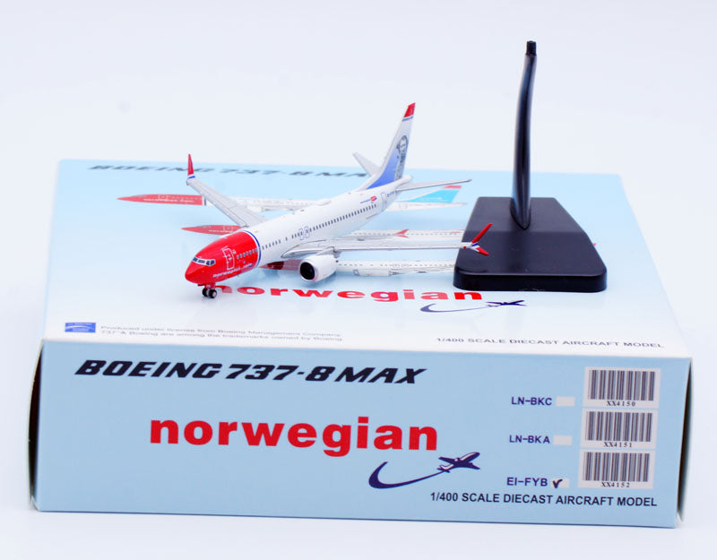 Norwegian Air Shuttle EI-FYB Airline Boeing737 B737-MAX8 Airplane Model (1/400 Scale)