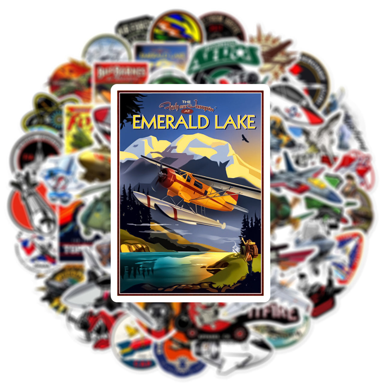 50 Pieces Fighter Military Suit A Stickers (Mixed)