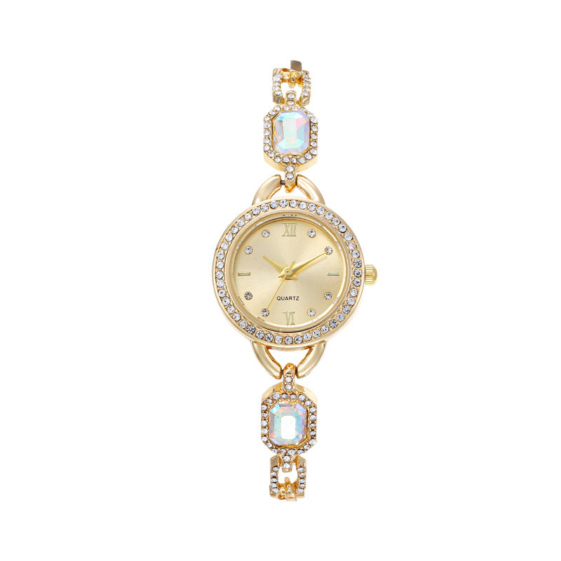 Simplicity Fashionable Gem Imitation Color Change Bracelet Women's Version Watch Small Size Quartz Wris