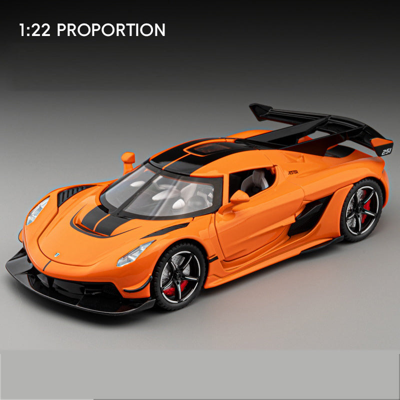 1:22 Scale Jesko Super Car Model Toys Metal Diecast Light Music Pull Back Sports Cars Models