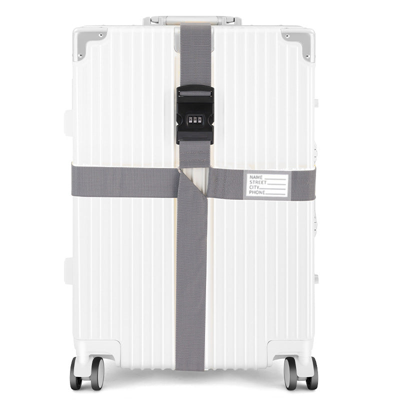 Nylon 3 Digits Password Lock Luggage Strap Cross Belt