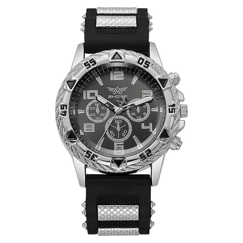 Men Watch Fashion Casual Silicone Strap Wristwatch Male Outdoor Sports Military Quartz Clock