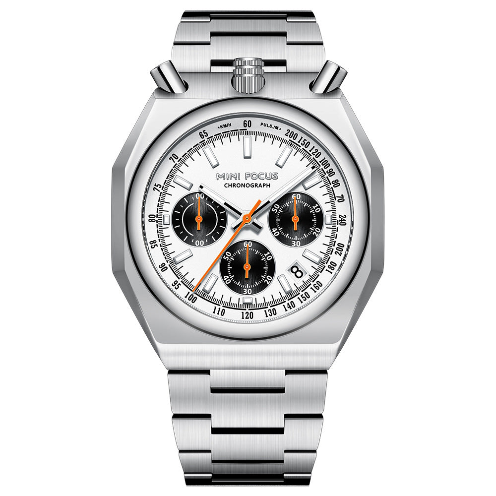 Fashion Multifunctional Quartz Calendar Luminous Stainless Mens Watches