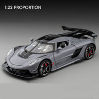 Thumbnail for 1:22 Scale Jesko Super Car Model Toys Metal Diecast Light Music Pull Back Sports Cars Models