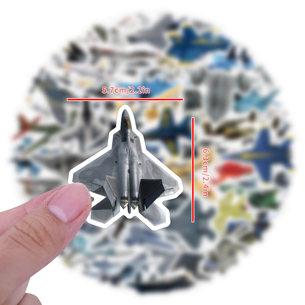 60 Pieces Fighter Aircraft Stickers (Mixed)