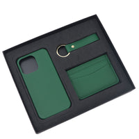 Thumbnail for Pebble Leather Phone Case For iPhone Keychain Card Holder Business Gift Set