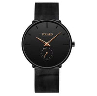 Thumbnail for Watch for Men Quartz Watch Business Stainless Steel Mesh Strap Watches Men Popular Black Dial Simple Relojes Para Hombres