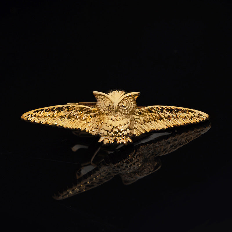 Copper Golden Owl Shaped Tie Clip