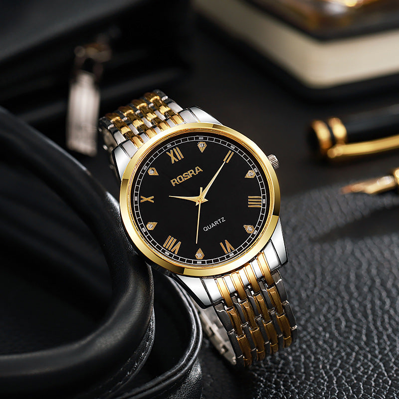 Fashionable Sports Men's Quartz Watch New Model Cross-Border Steel Belt Home Stone Watch Elegant Timepiece for Men