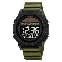 Thumbnail for Sport Watch Men Solar PU Strap Wristwatches Mens Chronograph Alarm 5Bar Waterproof