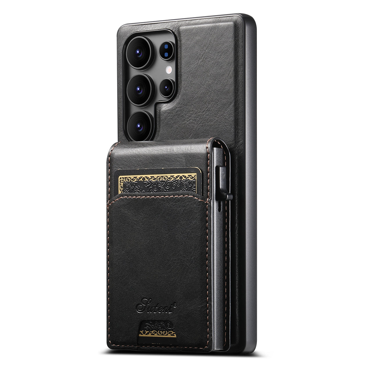 Magnetic Leather Case with Card Slot for Samsung S25/S24/S23/S22 Ultra