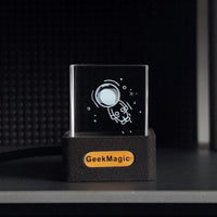 Thumbnail for GeekMagic GIFTV Crystal Cube Smart Weather Station Digital Clock