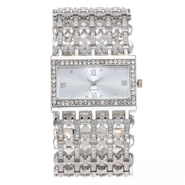 Luxury Fashion Women Watches Shining Dial Design Qualities Ladies Quartz Wristwatches Diamond Square Female Alloy bracelet Clock