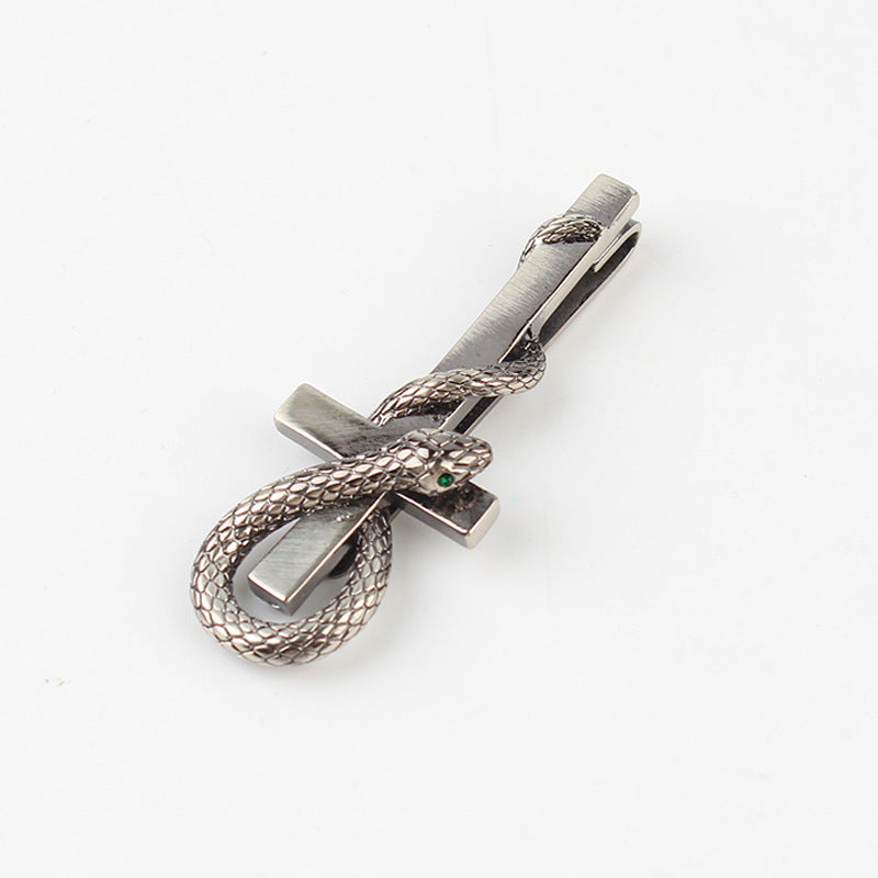 Copper Serpentine Cross Shaped Tie Clip