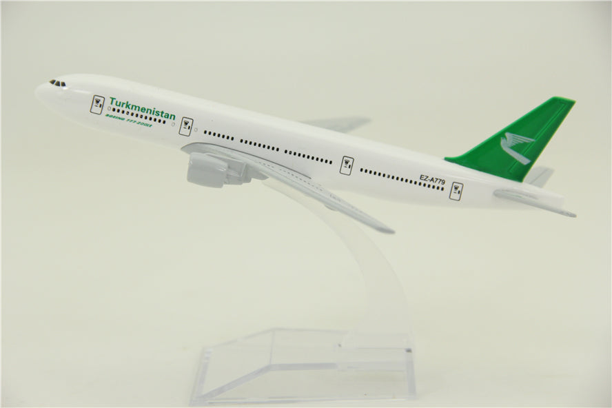 Turkmenistan Airlines Boeing 777 Airplane Model (16CM)