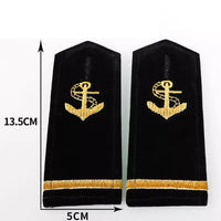 Thumbnail for Super Quality Navy Yacht Captain Epaulettes (1,2,3,4 - Gold Stripes)