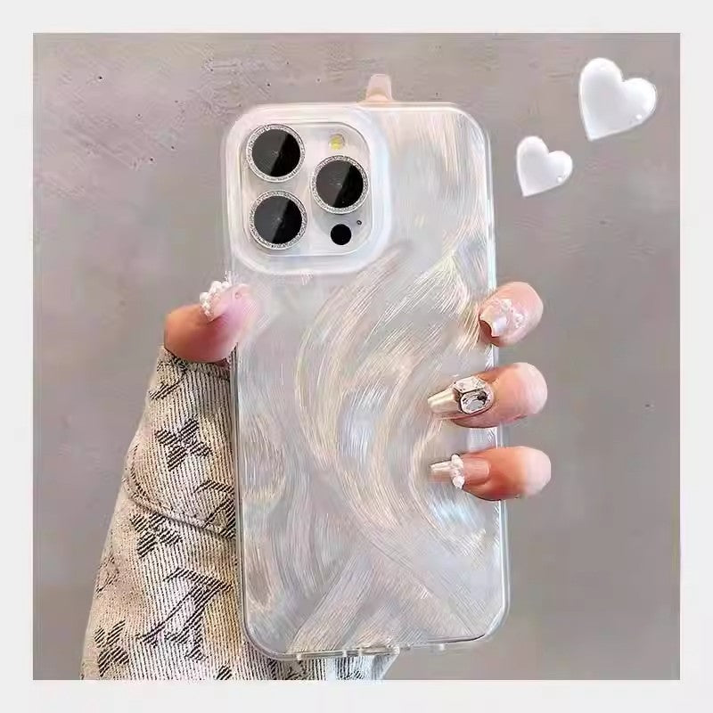 Gradient Laser Feather Yarn Protective iPhone Case