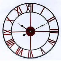 Thumbnail for Modern 3D Retro Black Iron Hollow Wall Roman Numerals Clock