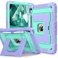 Thumbnail for Shockproof iPad Tablet Cover with Pen Tray, Rotation Handle Stand, Non-toxic Soft Silicon & Rugged Safety